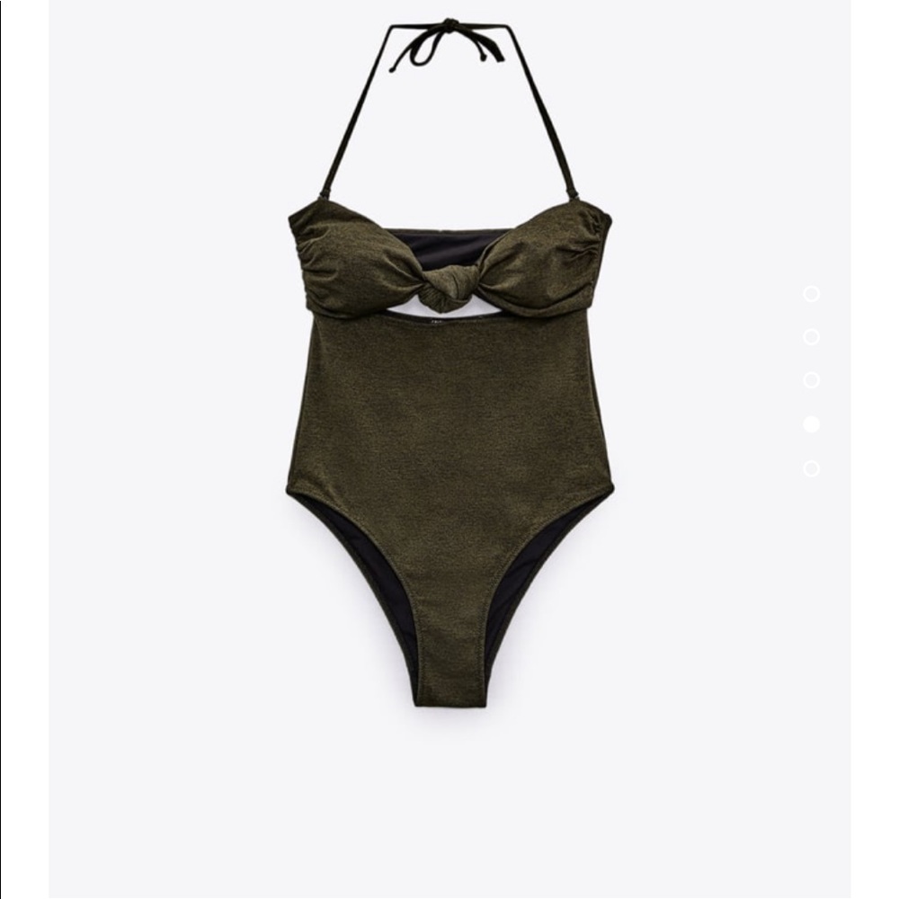 Dark green knotted swim suit one piece Zara - Picture 3 of 10